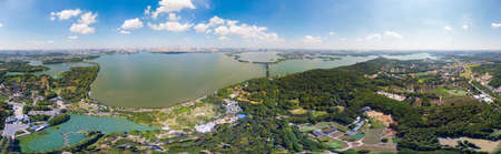 Summer scenery of East Lake Tourism Scenic Area in Wuhan, Hubeiの写真素材