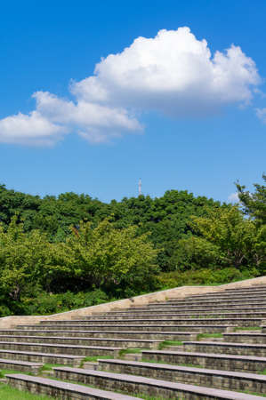 Hubei Wuhan summer city skyline sceneryの写真素材