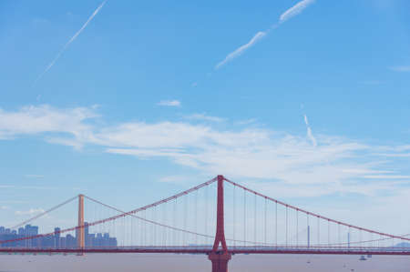 Hubei Wuhan summer city skyline sceneryの写真素材
