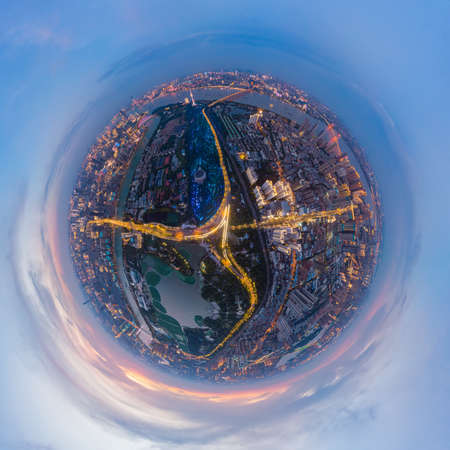 Hubei Wuhan summer city skyline scenery