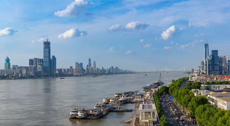 Hubei Wuhan summer city skyline sceneryのeditorial素材
