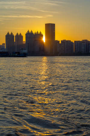 Hubei Wuhan summer city skyline sceneryのeditorial素材