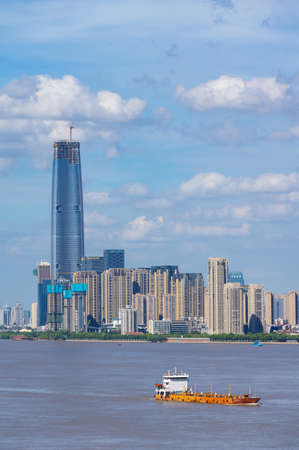 Hubei Wuhan summer city skyline sceneryのeditorial素材