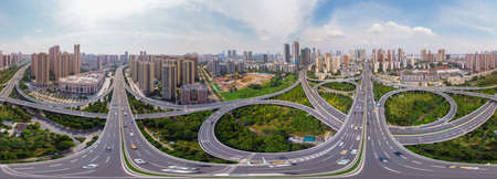 Hubei Wuhan summer city skyline sceneryのeditorial素材