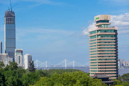 Hubei Wuhan summer city skyline sceneryのeditorial素材