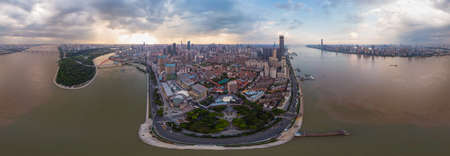 Hubei Wuhan summer city skyline sceneryのeditorial素材
