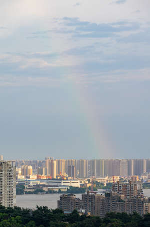 Hubei Wuhan summer city skyline sceneryのeditorial素材