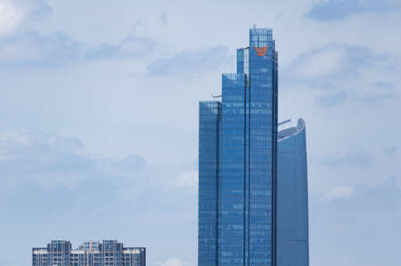 Hubei Wuhan summer city skyline sceneryのeditorial素材