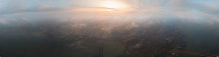 Spring aerial scenery of Hubei Huangshi Nhaoshan Forest Parkの写真素材