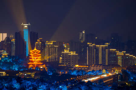 Hubei Wuhan Night Sceneryのeditorial素材