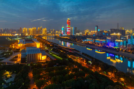 Hubei Wuhan Night Sceneryのeditorial素材