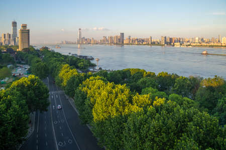 Hubei Wuhan summer city skyline sceneryのeditorial素材