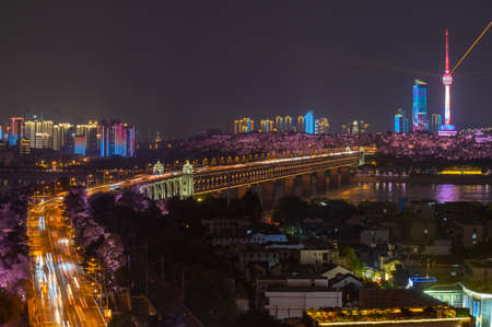 Hubei Wuhan Night Sceneryのeditorial素材