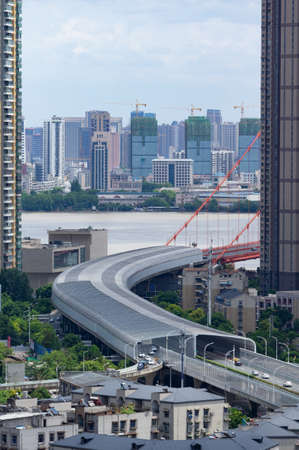 Hubei Wuhan summer city skyline sceneryのeditorial素材
