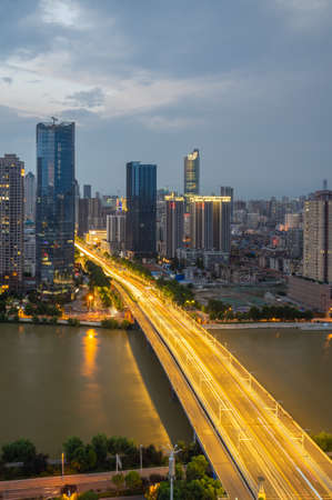 Hubei Wuhan summer city skyline sceneryのeditorial素材