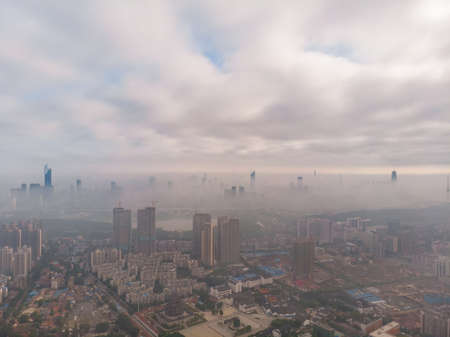 Hubei Wuhan summer city skyline sceneryの写真素材