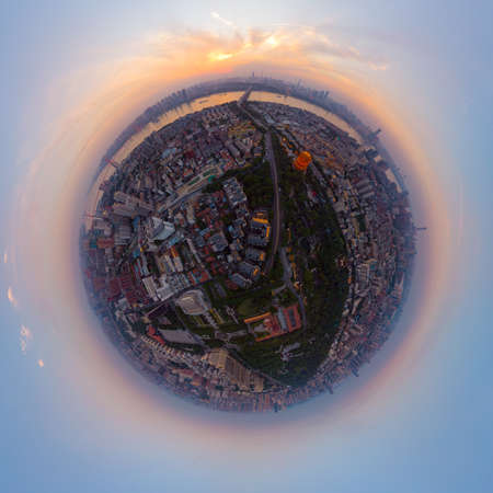Hubei Wuhan summer city skyline night sceneryの写真素材