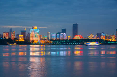 Hubei Wuhan summer city skyline sceneryの写真素材