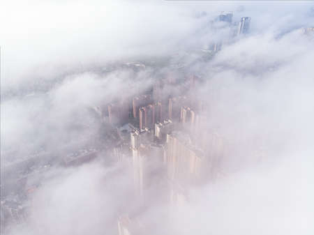 Hubei Wuhan summer city skyline sceneryの写真素材