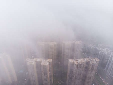 Hubei Wuhan summer city skyline sceneryの写真素材