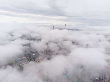 Hubei Wuhan summer city skyline sceneryの写真素材