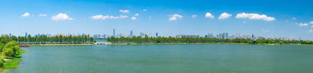 Summer scenery of East Lake Tourism Scenic Area in Wuhan, Hubeiの写真素材