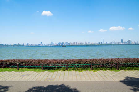 Summer scenery of East Lake Tourism Scenic Area in Wuhan, Hubeiの写真素材