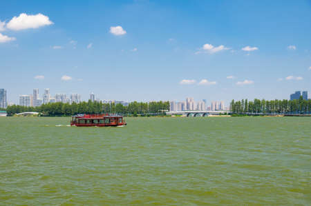Summer scenery of East Lake Tourism Scenic Area in Wuhan, Hubeiの写真素材