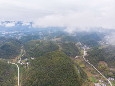 Autumn scenery of the Dixin Valley Scenic Area in Enshi, Hubeiの写真素材