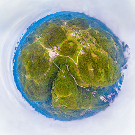 Autumn scenery of the Dixin Valley Scenic Area in Enshi, Hubeiの写真素材