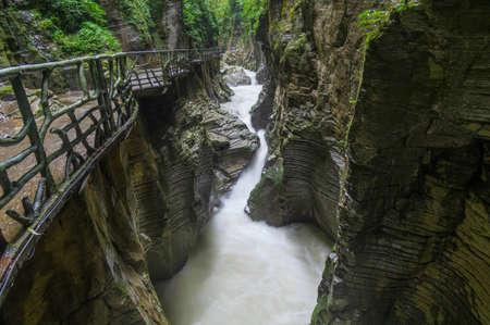Autumn scenery of the Dixin Valley Scenic Area in Enshi, Hubeiの写真素材
