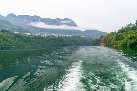 Autumn scenery of Jianshiye Three Gorges Scenic Area in Enshi, Hubeiの写真素材