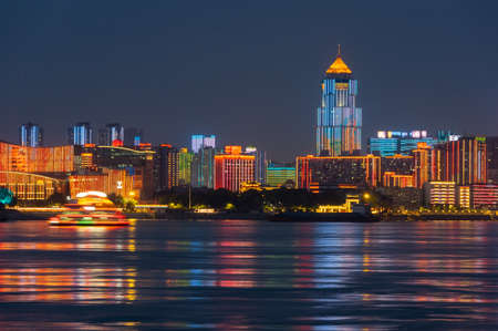 Hubei Wuhan summer city skyline sceneryのeditorial素材