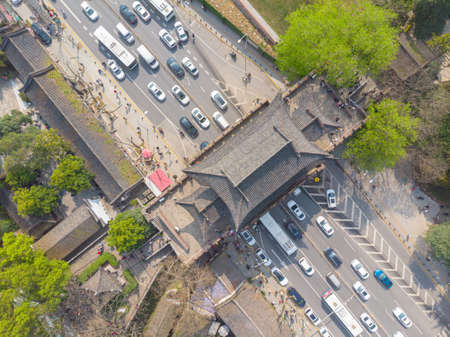 Scenery of Qingchuan Pavilion Park in Hanyang, Wuhan, Hubeiの写真素材