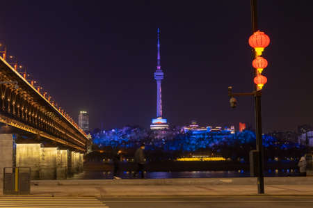 Wuhan city skyline scenery in Hubeiのeditorial素材