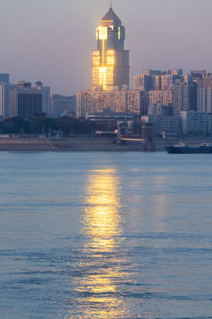 Wuhan city skyline scenery in Hubeiのeditorial素材