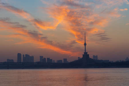 Wuhan city skyline scenery in Hubeiのeditorial素材