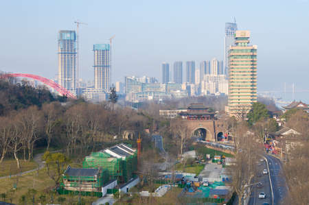 Wuhan city skyline scenery in Hubeiのeditorial素材
