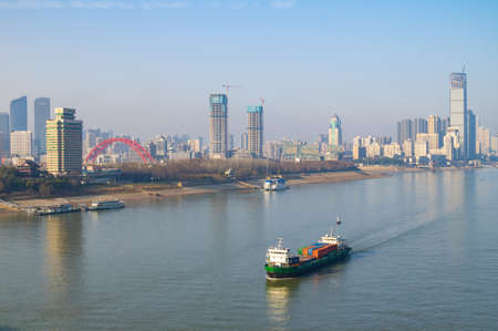 Wuhan city skyline scenery in Hubeiのeditorial素材
