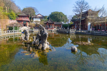 Spring scenery of Huanghe Tower Park in Wuhan, Hubeiのeditorial素材