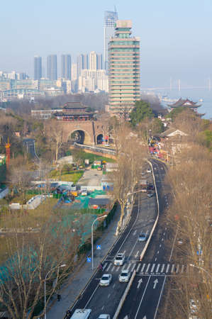 Wuhan city skyline scenery in Hubeiのeditorial素材