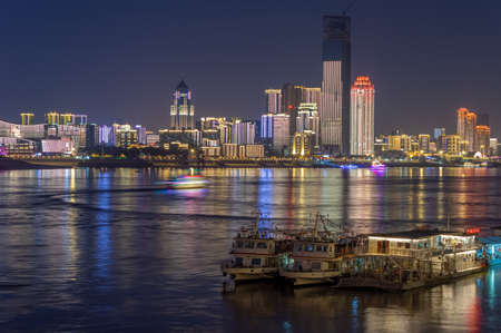 Wuhan city skyline scenery in Hubeiのeditorial素材