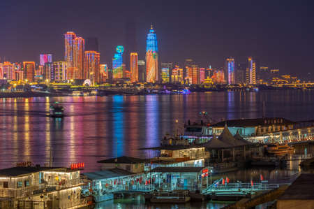 Wuhan city skyline scenery in Hubeiのeditorial素材