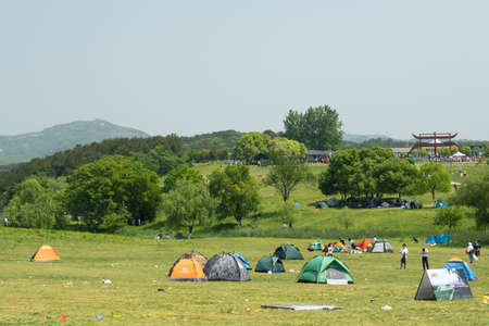 Early summer scenery of Mulan Grassland Scenic Area in Wuhan, Hubeiのeditorial素材