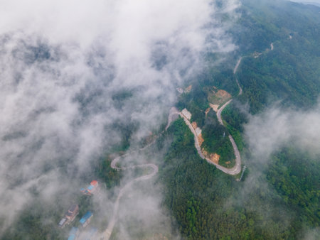Early summer scenery of Dabie Mountain Bodaofeng Scenic Area in Luotian, Huanggang, Hubeiの写真素材