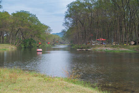 Autumn scenery of Yangshan River Bar in Huanggang, Hubeiの写真素材