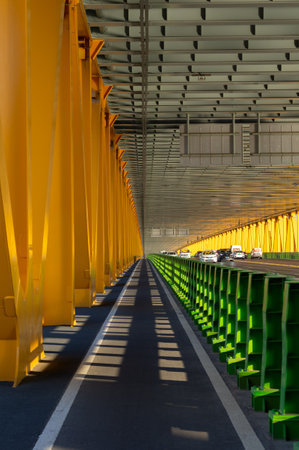 Scenery of Yangsigang Yangtze River Bridge in Wuhan, Hubeiの写真素材