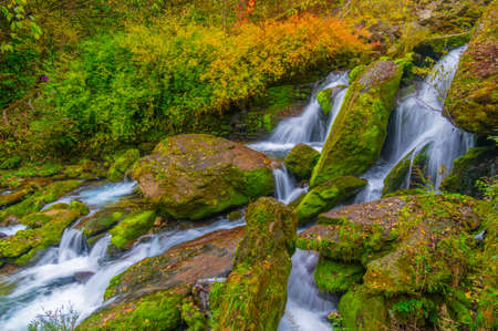Late autumn scenery of Xiangxiyuan Scenic Area in Shennongjia Forest District, Hubeiの写真素材