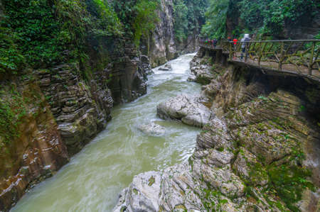 Autumn scenery in the Dixin Valley Scenic Area of Jianshi, Enshi, Hubeiの写真素材
