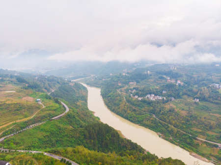 Autumn scenery in Enshi Tujia and Miao Autonomous Prefecture, Hubeiの写真素材